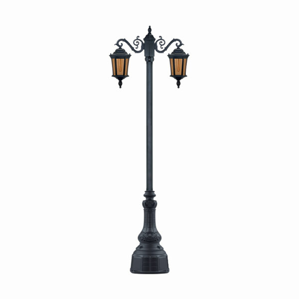 چراغ پارکی دو شاخه سورن کوتاه سرپایین شاخه S