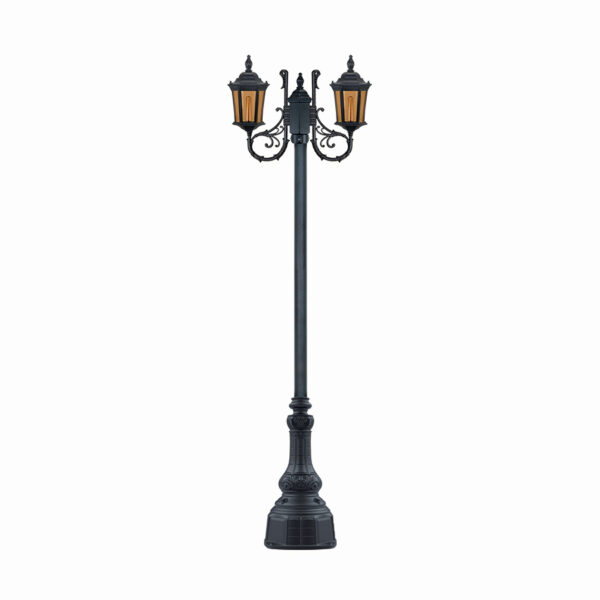 چراغ پارکی دو شاخه سورن کوتاه سربالا شاخه P