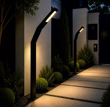 نمونه اجرای چراغ پارکی تکشیدفام