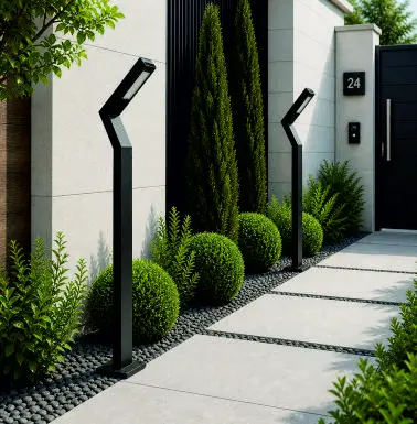 نمونه اجرای چراغ باغی تکشیدفام